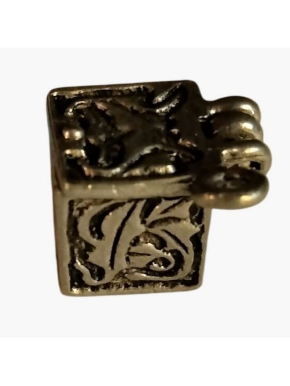 Prayer Box Charm Praying Hands Design Silver Metal - Picture 2 of 14
